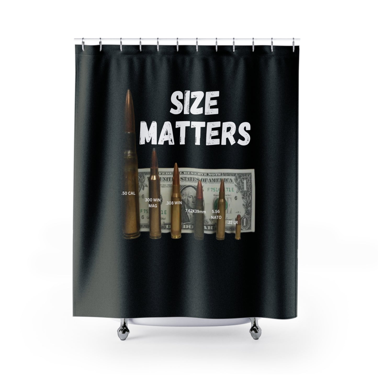 SIZE MATTERS: 100% Polyester Patriotic Military Shower Curtain - FREE SHIPPING
