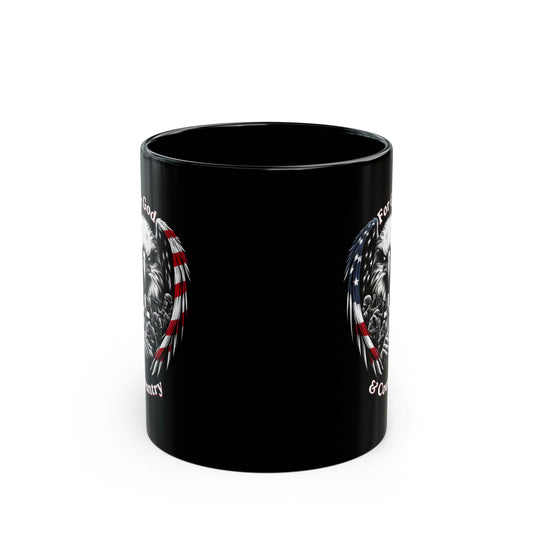 FOR GOD & COUNTRY Patriotic Christian Ceramic Coffee Mug (11oz, 15oz) - FREE SHIPPING