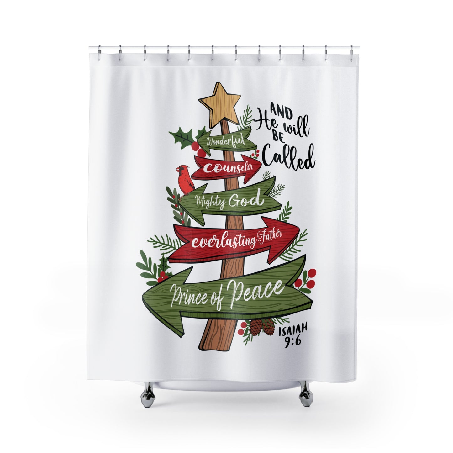 The PRINCE OF PEACE: 100% Polyester Patriotic Christmas Shower Curtain - FREE SHIPPING