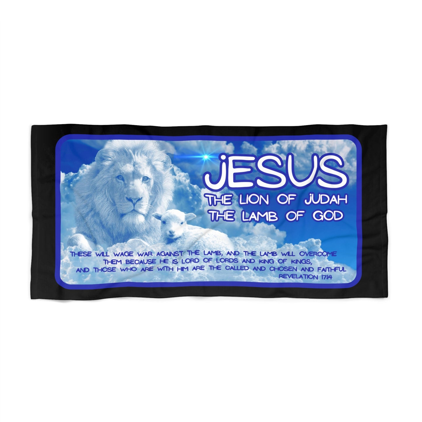 THE LION & THE LAMB: X-tra Large Beach Towel (36"x72") - FREE SHIPPING