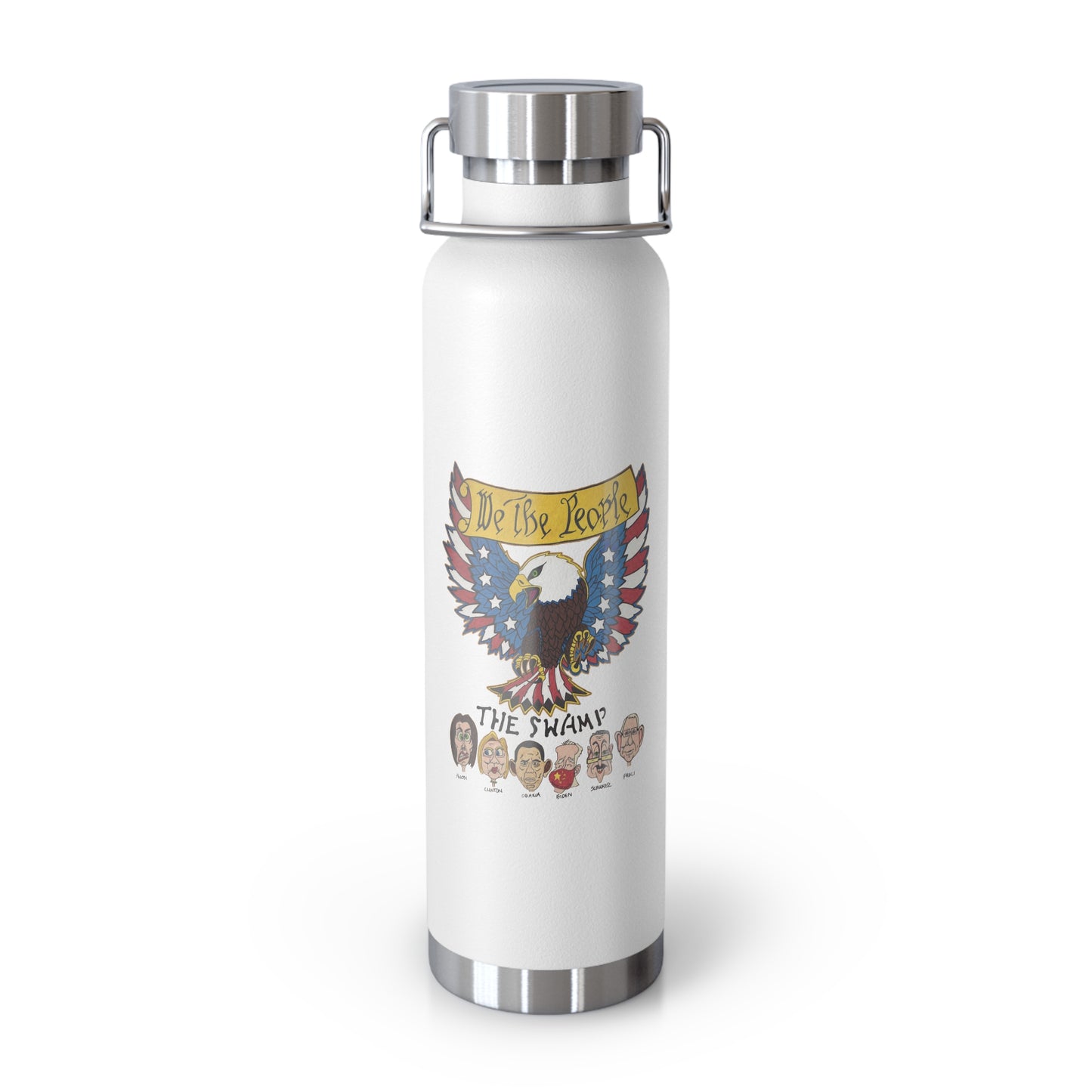 ..WE THE PEOPLE vs THE SWAMP: 22oz Copper Vacuum Insulated Patriotic Water Bottle - FREE SHIPPING