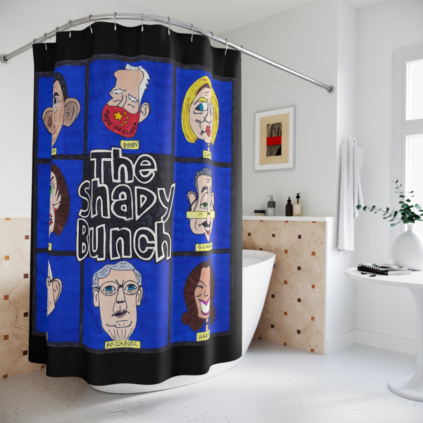 THE SHADY BUNCH: 100% Polyester Patriotic Shower Curtain - FREE SHIPPING