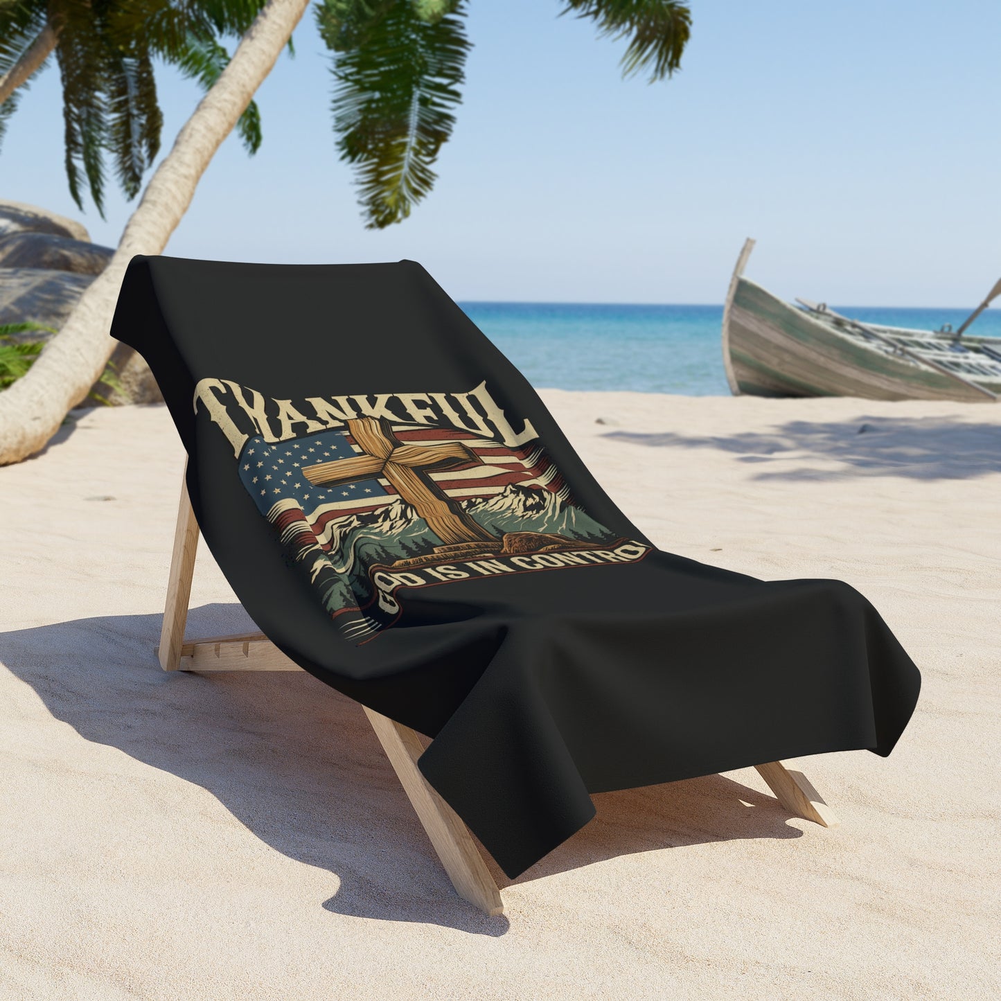 GOD IS IN CONTROL: X-tra Large Beach (36"x72") - FREE SHIPPING