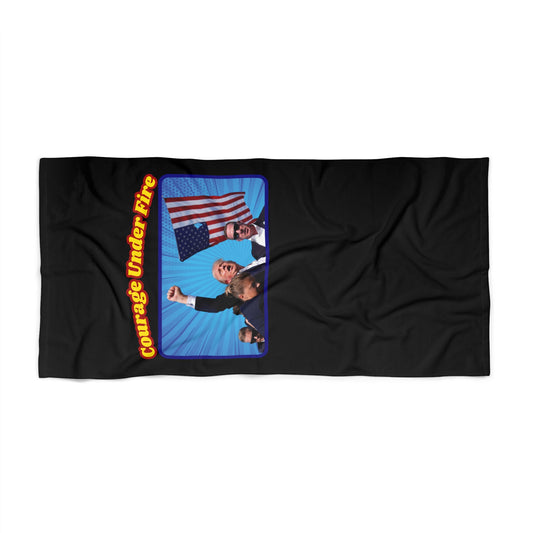COURAGE UNDER FIRE Trump Assassination Fist Bump: X-tra Large Beach Towel (36"x72") - FREE SHIPPING