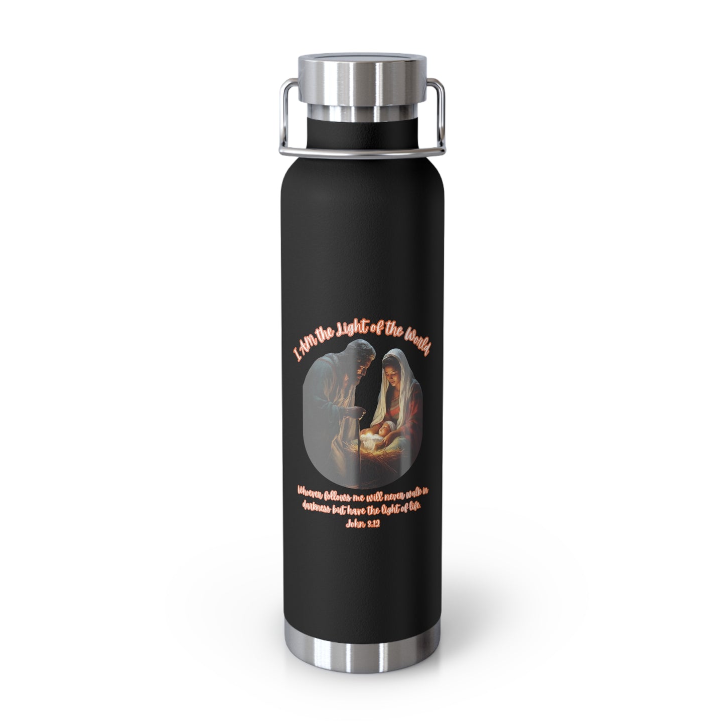 LIGHT OF THE WORLD: 22oz Copper Vacuum Insulated Patriotic Water Bottle - FREE SHIPPING