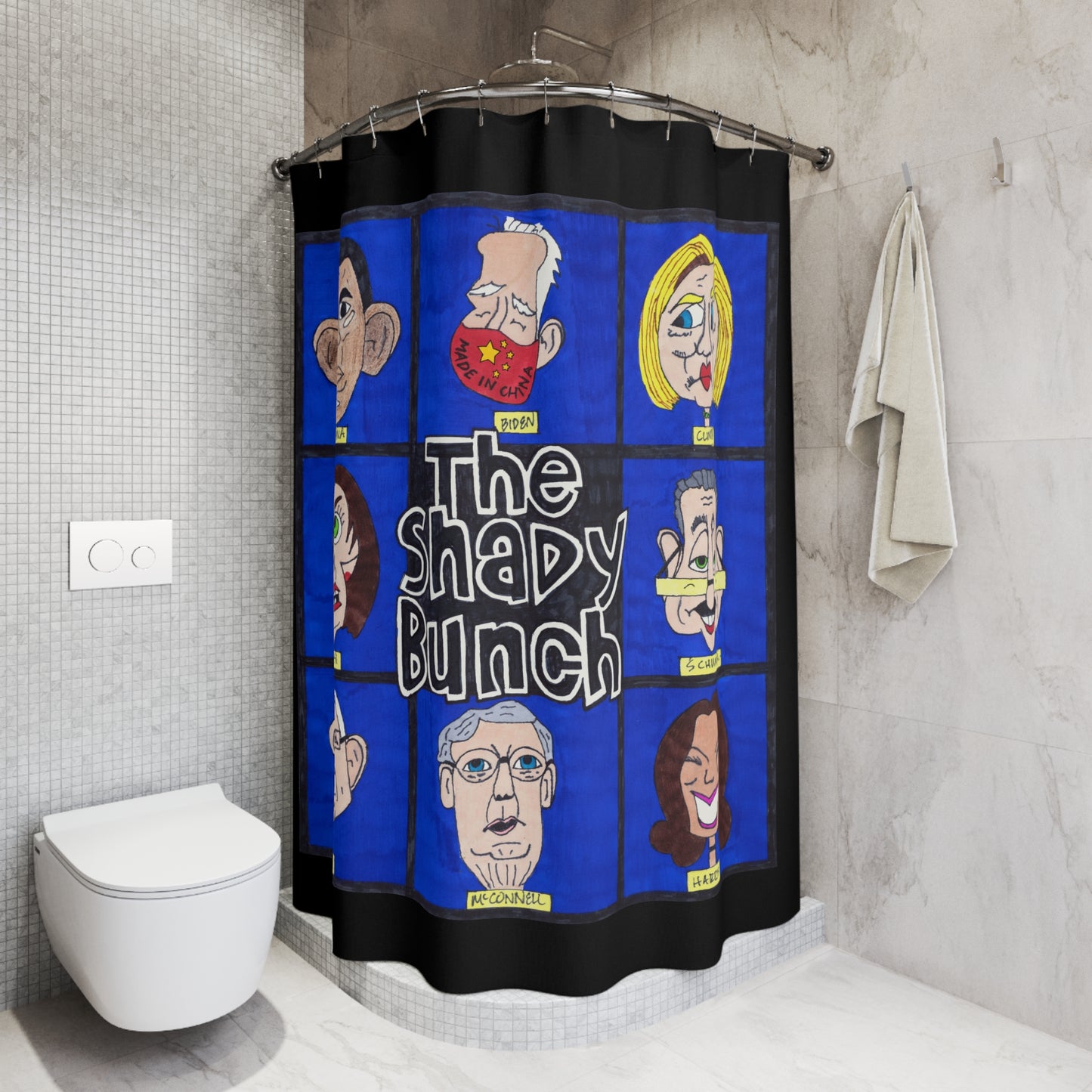THE SHADY BUNCH: 100% Polyester Patriotic Shower Curtain - FREE SHIPPING
