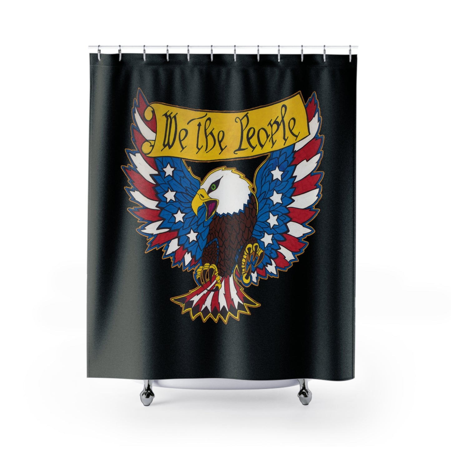 WE THE PEOPLE: 100% Polyester Patriotic Shower Curtain - FREE SHIPPING