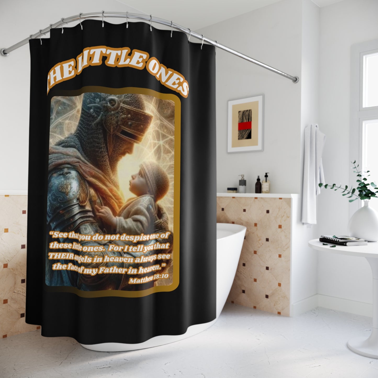 THE LITTLE ONES Trump Assassination Attempt: 100% Polyester Shower Curtain - FREE SHIPPING