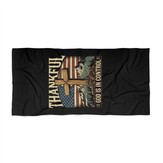 GOD IS IN CONTROL: X-tra Large Beach (36"x72") - FREE SHIPPING