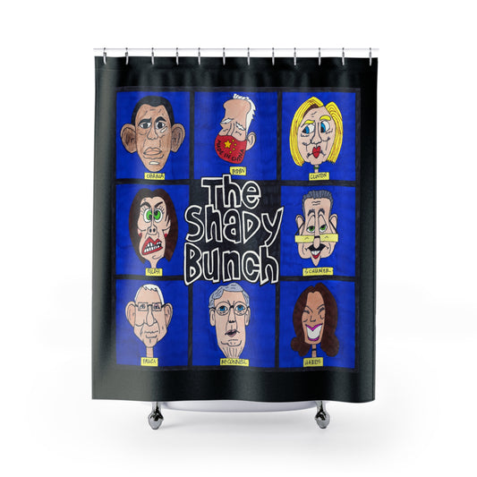 THE SHADY BUNCH: 100% Polyester Patriotic Shower Curtain - FREE SHIPPING