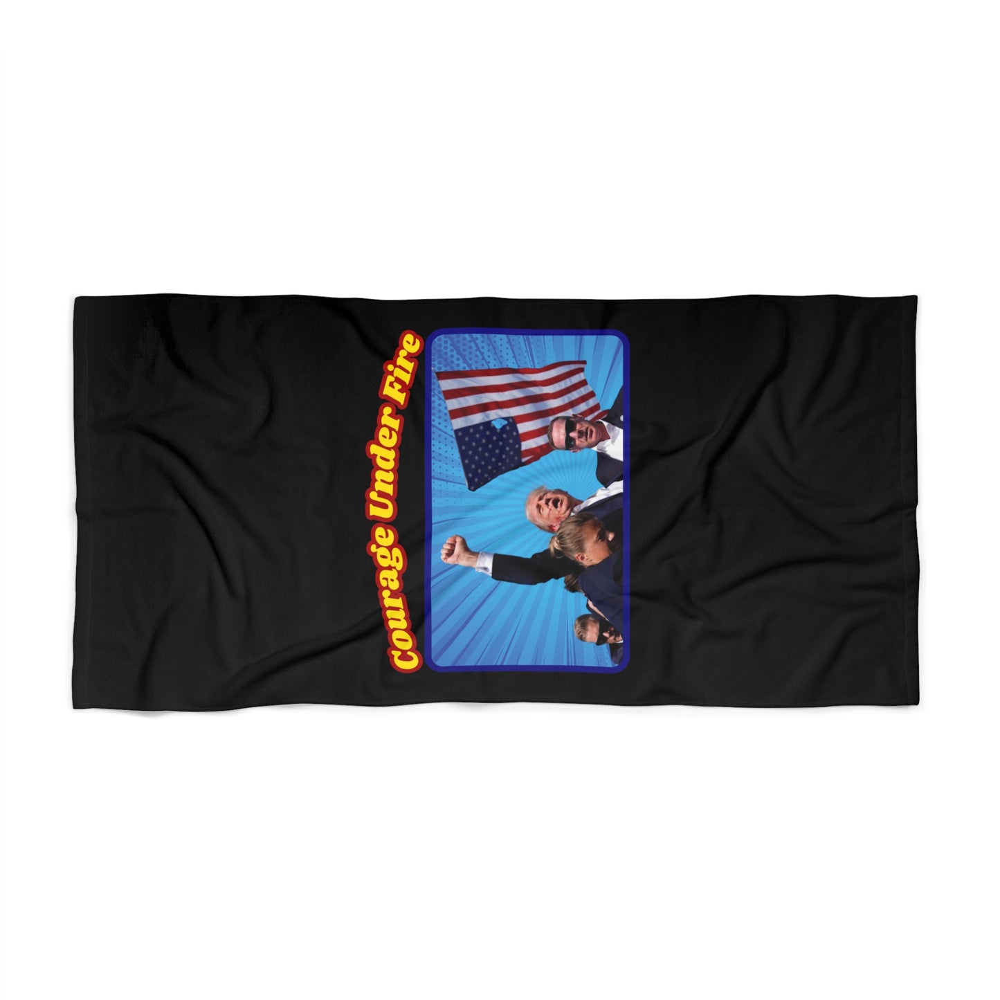 COURAGE UNDER FIRE Trump Assassination Fist Bump: X-tra Large Beach Towel (36"x72") - FREE SHIPPING