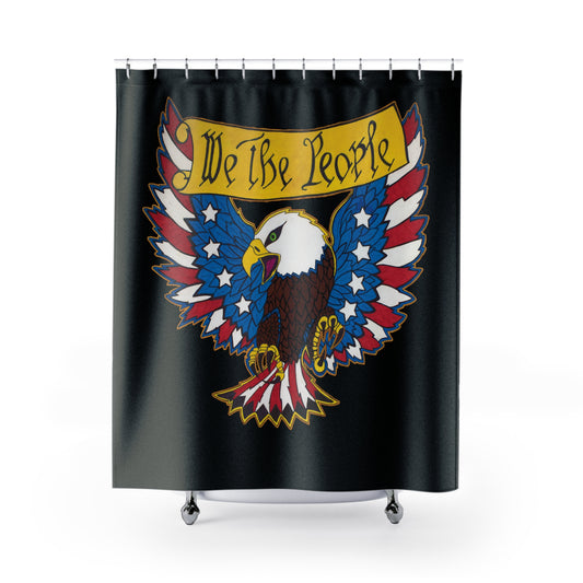 WE THE PEOPLE: 100% Polyester Patriotic Shower Curtain - FREE SHIPPING