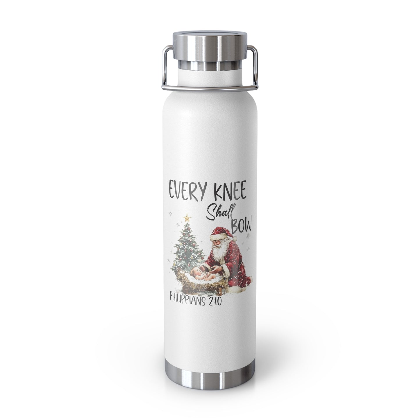 EVERY KNEE SHALL BOW: 22oz Copper Vacuum Insulated Patriotic Water Bottle - FREE SHIPPING