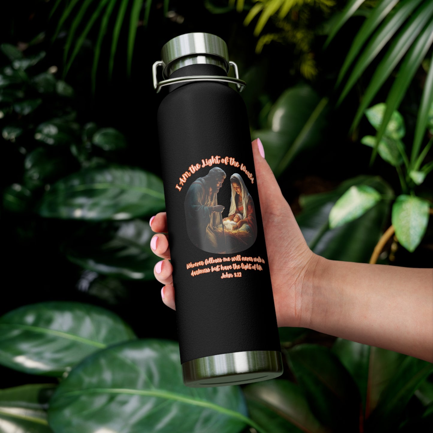 LIGHT OF THE WORLD: 22oz Copper Vacuum Insulated Patriotic Water Bottle - FREE SHIPPING