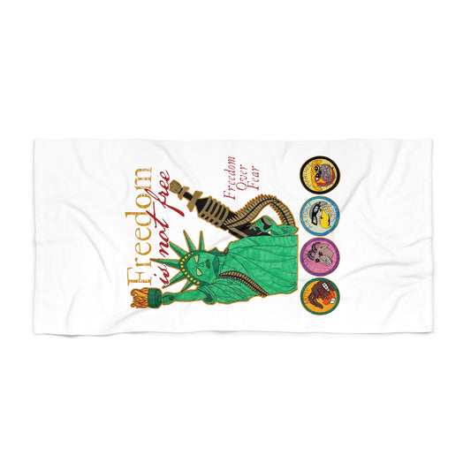 FREEDOM IS NOT FREE: X-tra Large Beach Towel 36"x72" - FREE SHIPPING