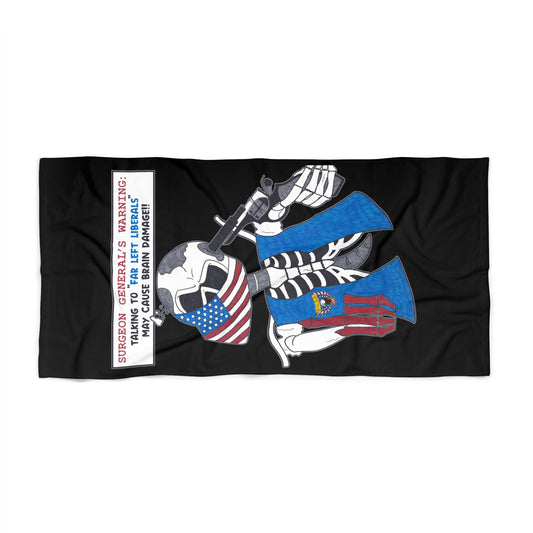 LIBERAL BRAIN DAMAGE: X-tra Large Beach Towel (36"x72") - FREE SHIPPING