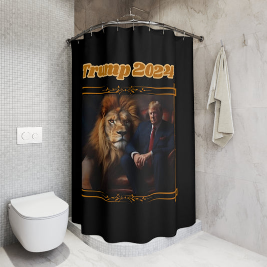 TRUMP 2024: 100% Polyester Patriotic Trump Shower Curtain - FREE SHIPPING