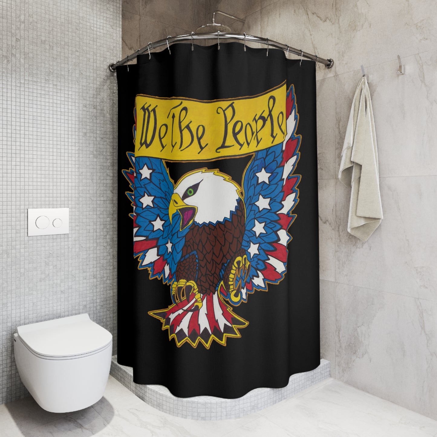 WE THE PEOPLE: 100% Polyester Patriotic Shower Curtain - FREE SHIPPING
