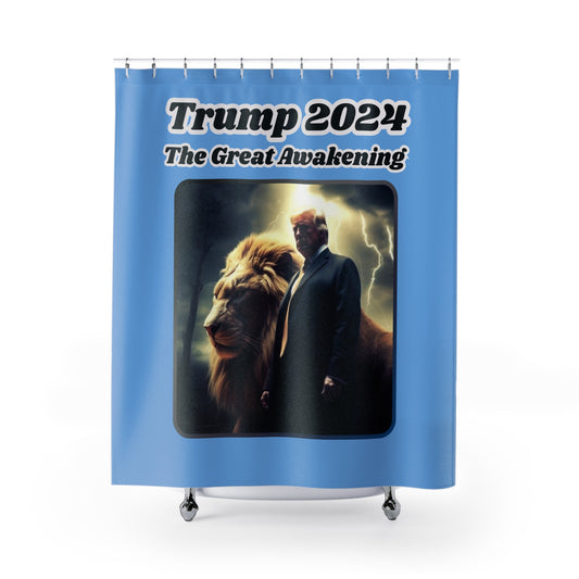 THE GREAT AWAKENING: 100% Polyester Patriotic Christian Shower Curtain - FREE SHIPPING