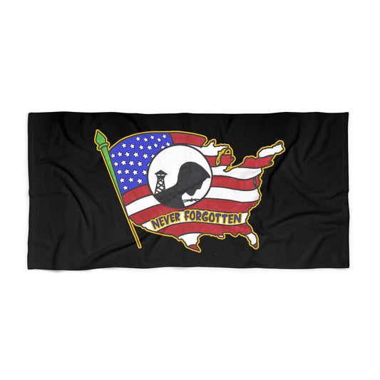 Military NEVER FORGOTTEN: X-tra Large Beach Towel (36"x72") - FREE SHIPPING