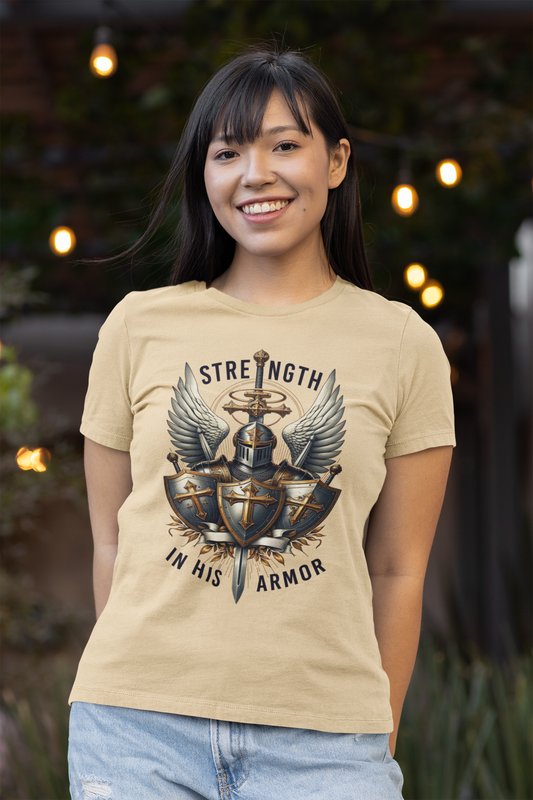 ARMOR OF GOD Fitted Patriotic Christian T-Shirt (S-2XL): Women's Bella+Canvas 6004 - FREE SHIPPING