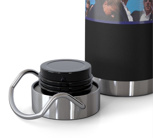 ..COURAGE UNDER FIRE Trump Assassination Attempt: 22oz Copper Vacuum Insulated Patriotic Water Bottle - FREE SHIPPING