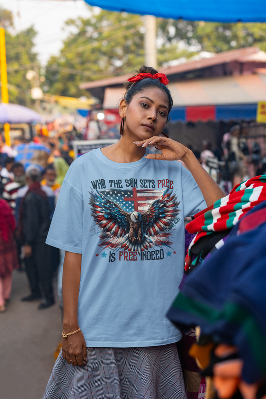 . FREE INDEED Plus Size Heavy Weight Christian T-Shirt (S-5XL): Women's Hanes Beefy-T® - FREE SHIPPING