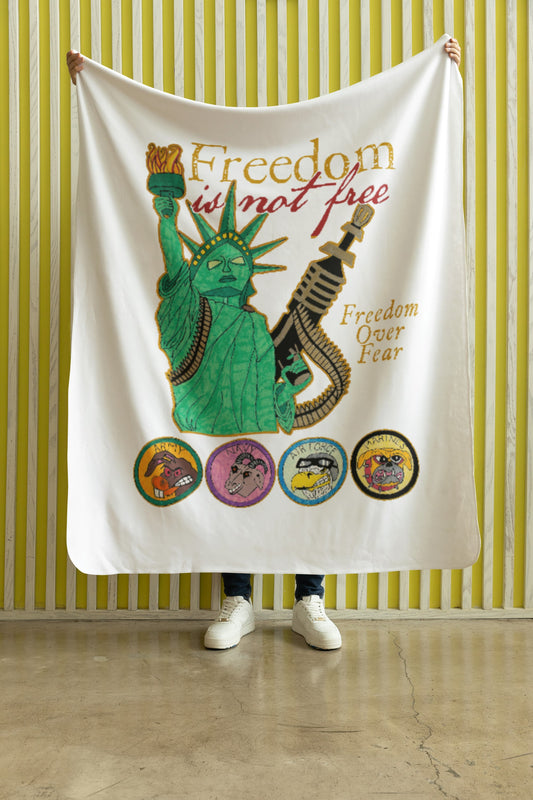 FREEDOM IS NOT FREE Light Weight Velveteen Plush Blanket (3 sizes available) - FREE SHIPPING