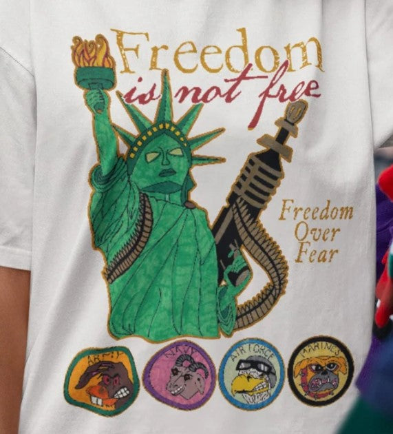 . FREEDOM IS NOT FREE Plus Size Heavy Weight Patriotic T-Shirt (S-5XL): Women's Plus Size Hanes Beefy-T® - FREE SHIPPING