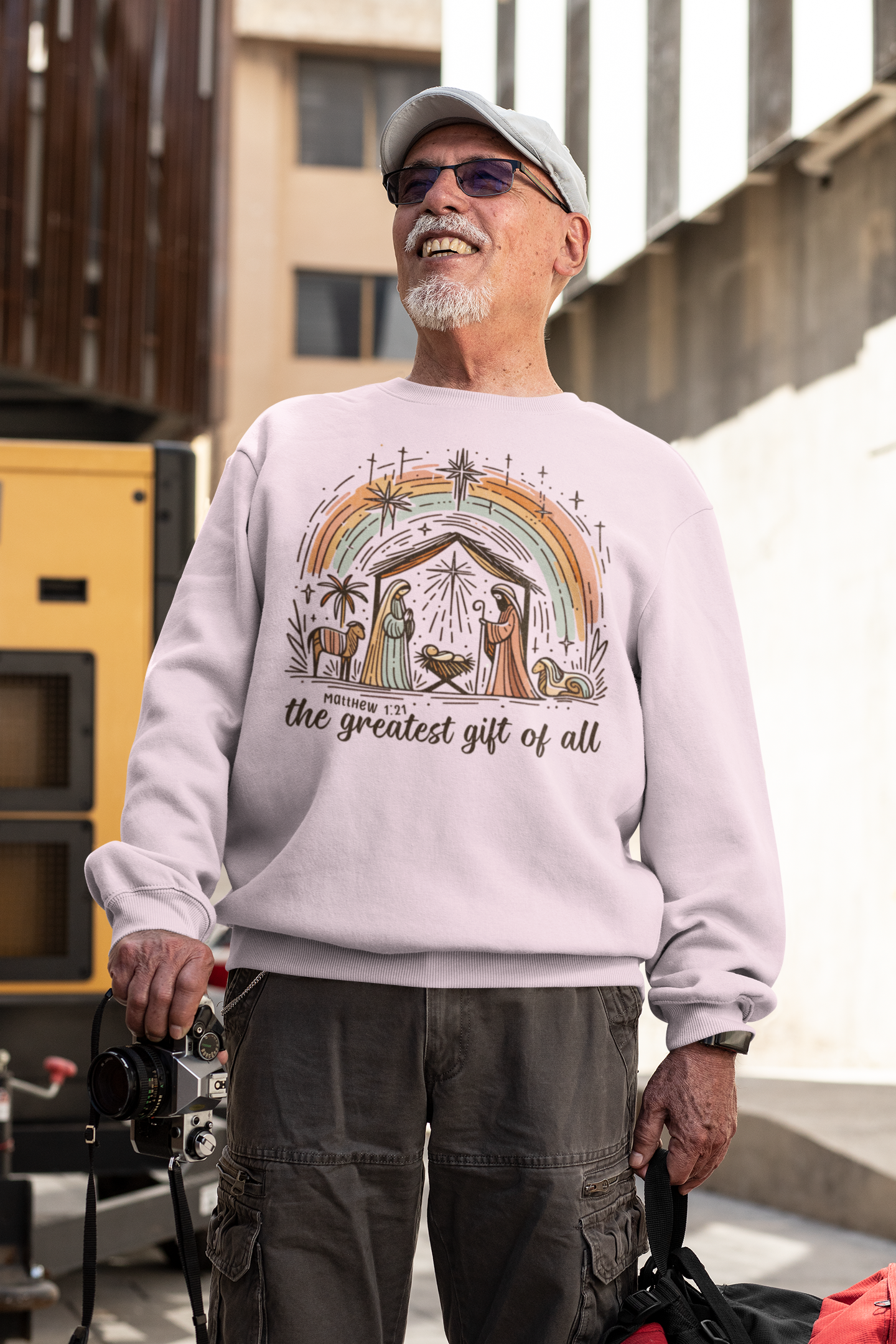 The GREATEST GIFT OF ALL Heavy Weight Christmas Sweatshirt (S-5XL): Men's Gildan 18000 - FREE SHIPPING