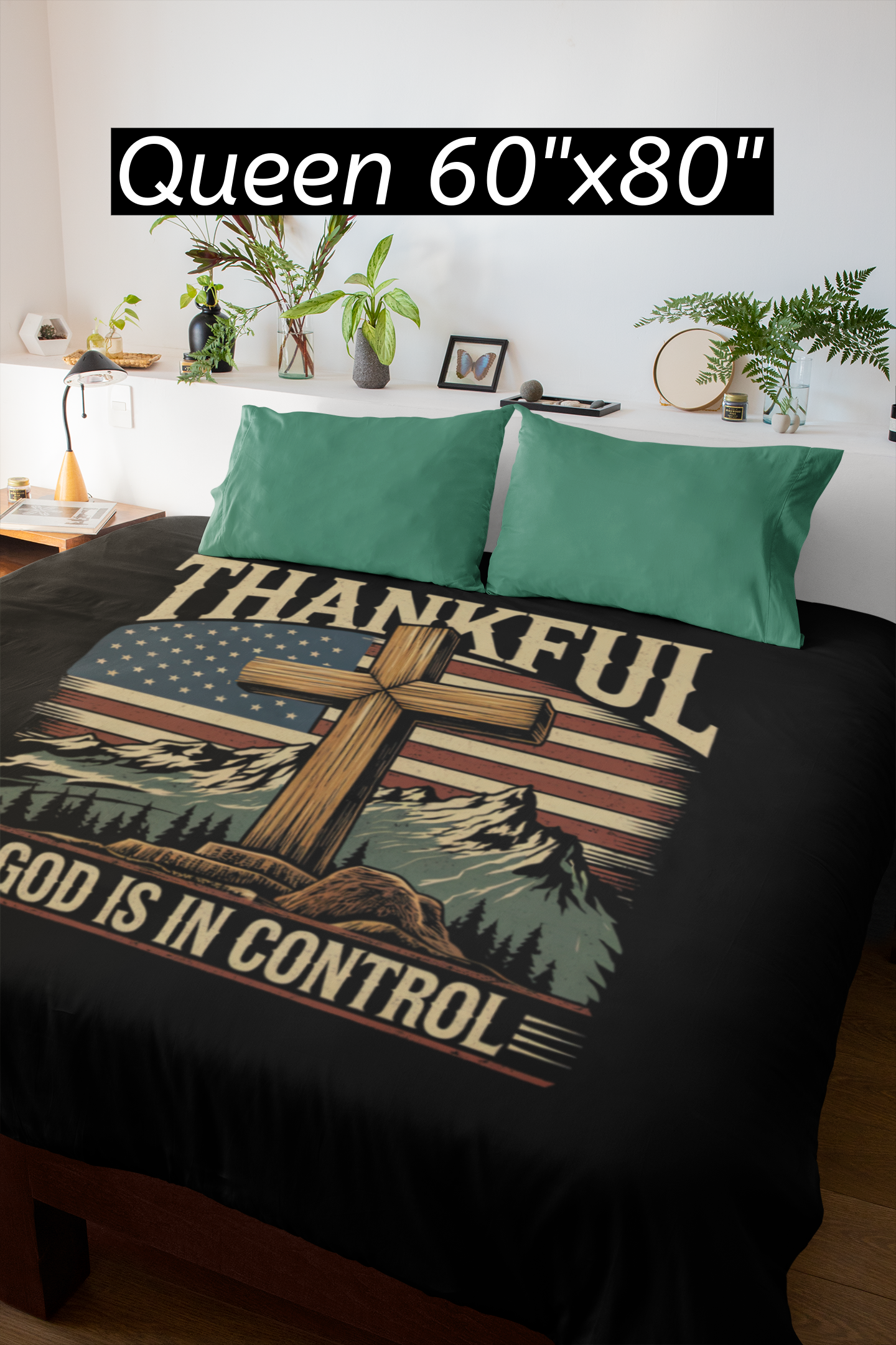 GOD IS IN CONTROL Light Weight Velveteen Plush Blanket (3 sizes available) - FREE SHIPPING
