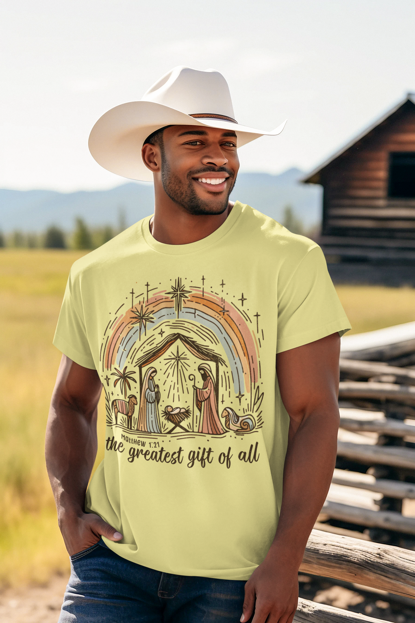The GREATEST GIFT OF ALL Christmas T-Shirt (S-5XL): Men's Medium Weight Gildan 5000 - FREE SHIPPING