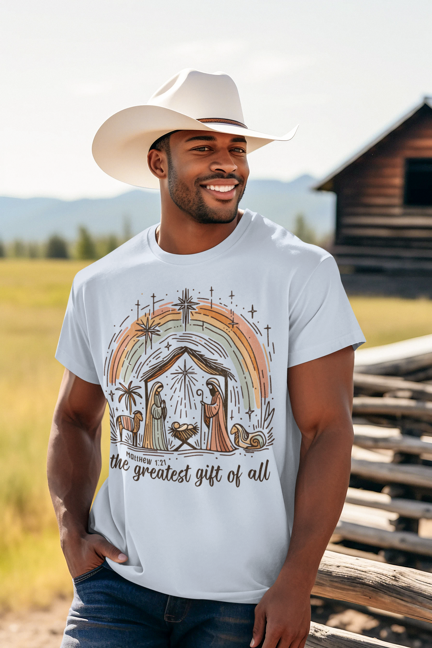 The GREATEST GIFT OF ALL Christmas T-Shirt (S-5XL): Men's Medium Weight Gildan 5000 - FREE SHIPPING