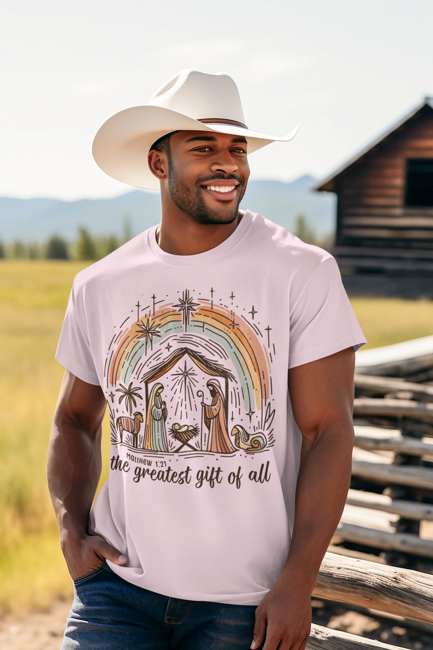 The GREATEST GIFT OF ALL Christmas T-Shirt (S-5XL): Men's Medium Weight Gildan 5000 - FREE SHIPPING