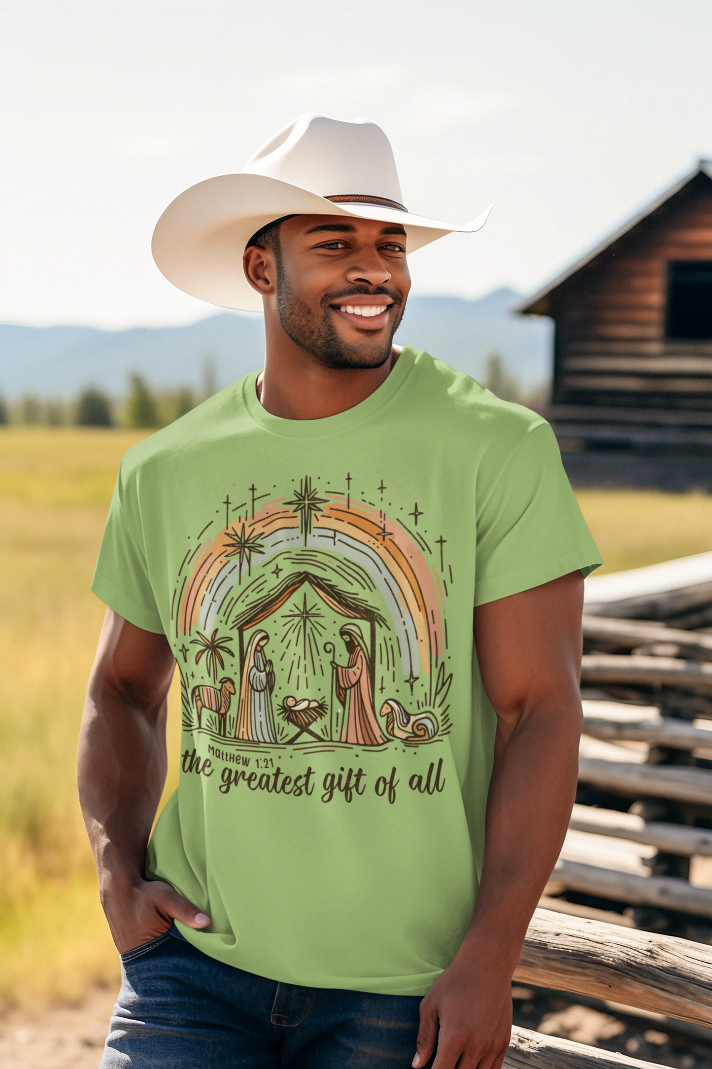 The GREATEST GIFT OF ALL Christmas T-Shirt (S-5XL): Men's Medium Weight Gildan 5000 - FREE SHIPPING