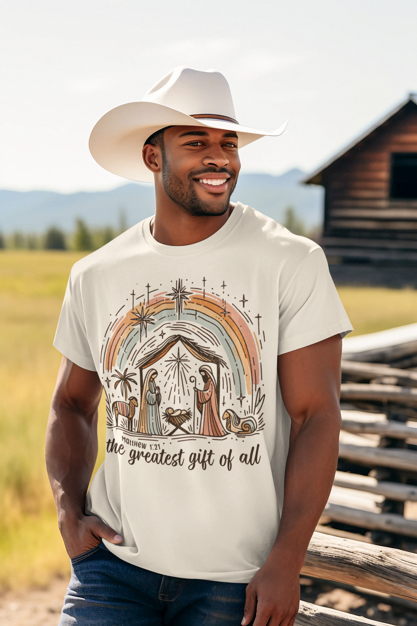 The GREATEST GIFT OF ALL Christmas T-Shirt (S-5XL): Men's Medium Weight Gildan 5000 - FREE SHIPPING