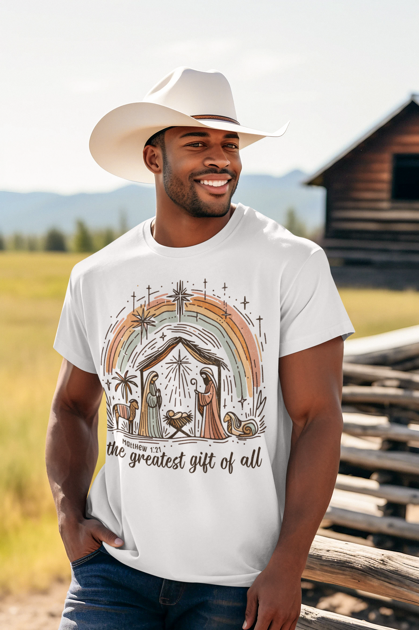 The GREATEST GIFT OF ALL Christmas T-Shirt (S-5XL): Men's Medium Weight Gildan 5000 - FREE SHIPPING