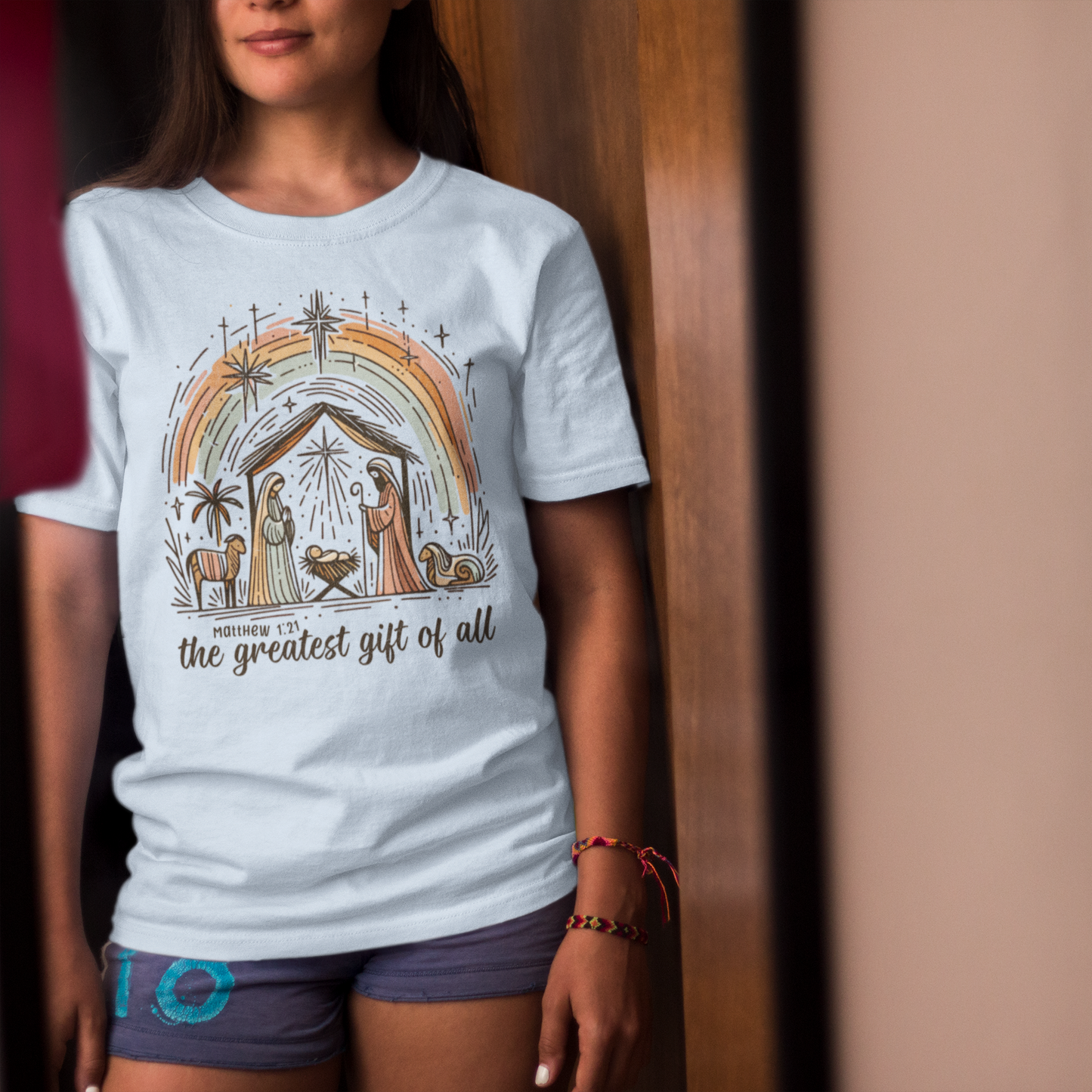 The GREATEST GIFT OF ALL Classic Christmas T-Shirt (S-5XL): Women's Medium Weight Gildan 5000 - FREE SHIPPING