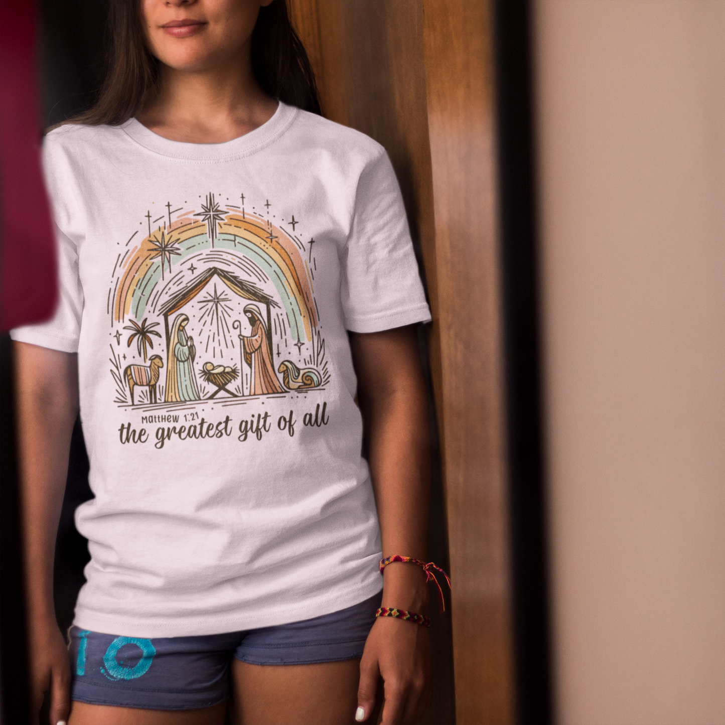 The GREATEST GIFT OF ALL Classic Christmas T-Shirt (S-5XL): Women's Medium Weight Gildan 5000 - FREE SHIPPING