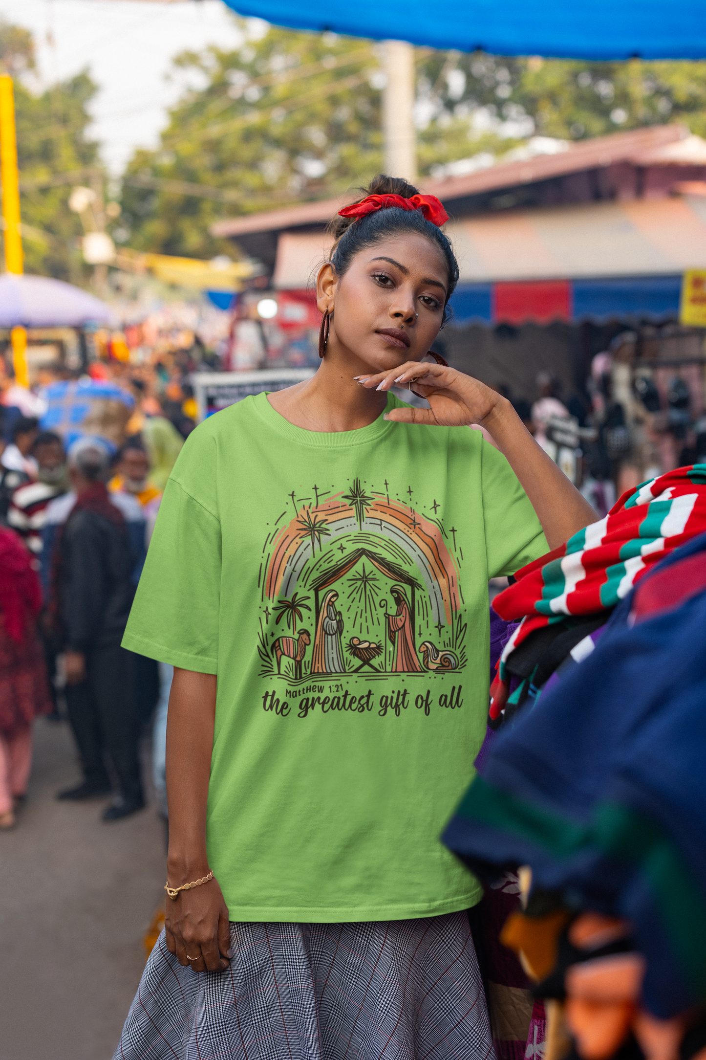 The GREATEST GIFT OF ALL Plus Size Heavy Weight Christmas T-Shirt (S-5XL): Women's Hanes Beefy-T® - FREE SHIPPING