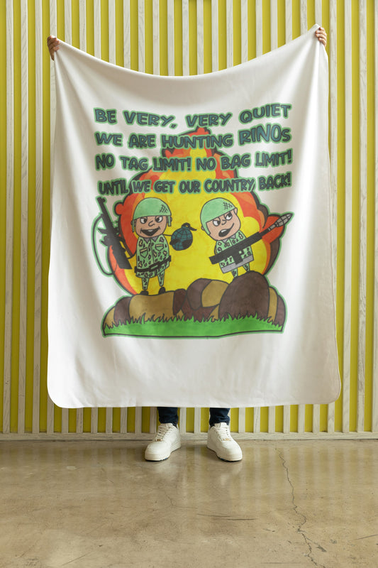 Hunting RINOs Light Weight Velveteen Plush Blanket (3 sizes available) - FREE SHIPPING