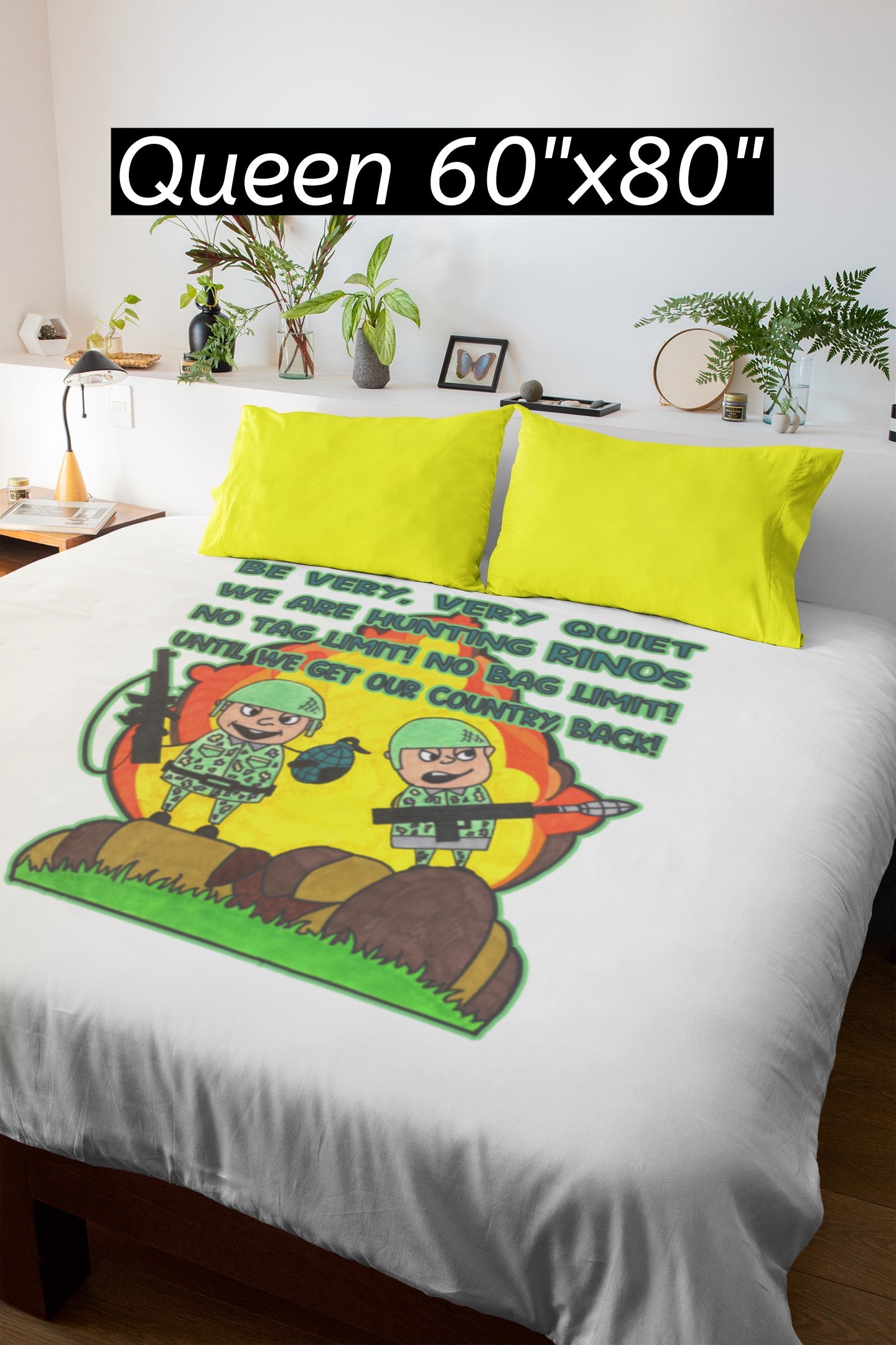 Hunting RINOs Light Weight Velveteen Plush Blanket (3 sizes available) - FREE SHIPPING