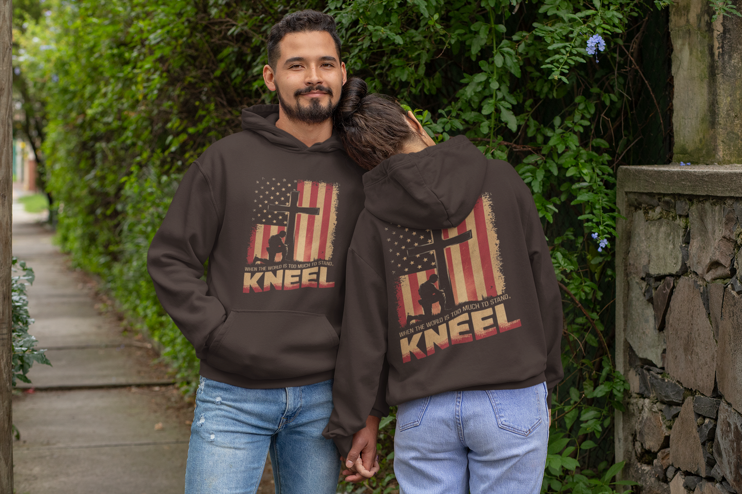 JUST KNEEL Heavy Weight Patriotic Christian Hoodie (S-5XL): Men's & Women's Gildan 18500 - FREE SHIPPING