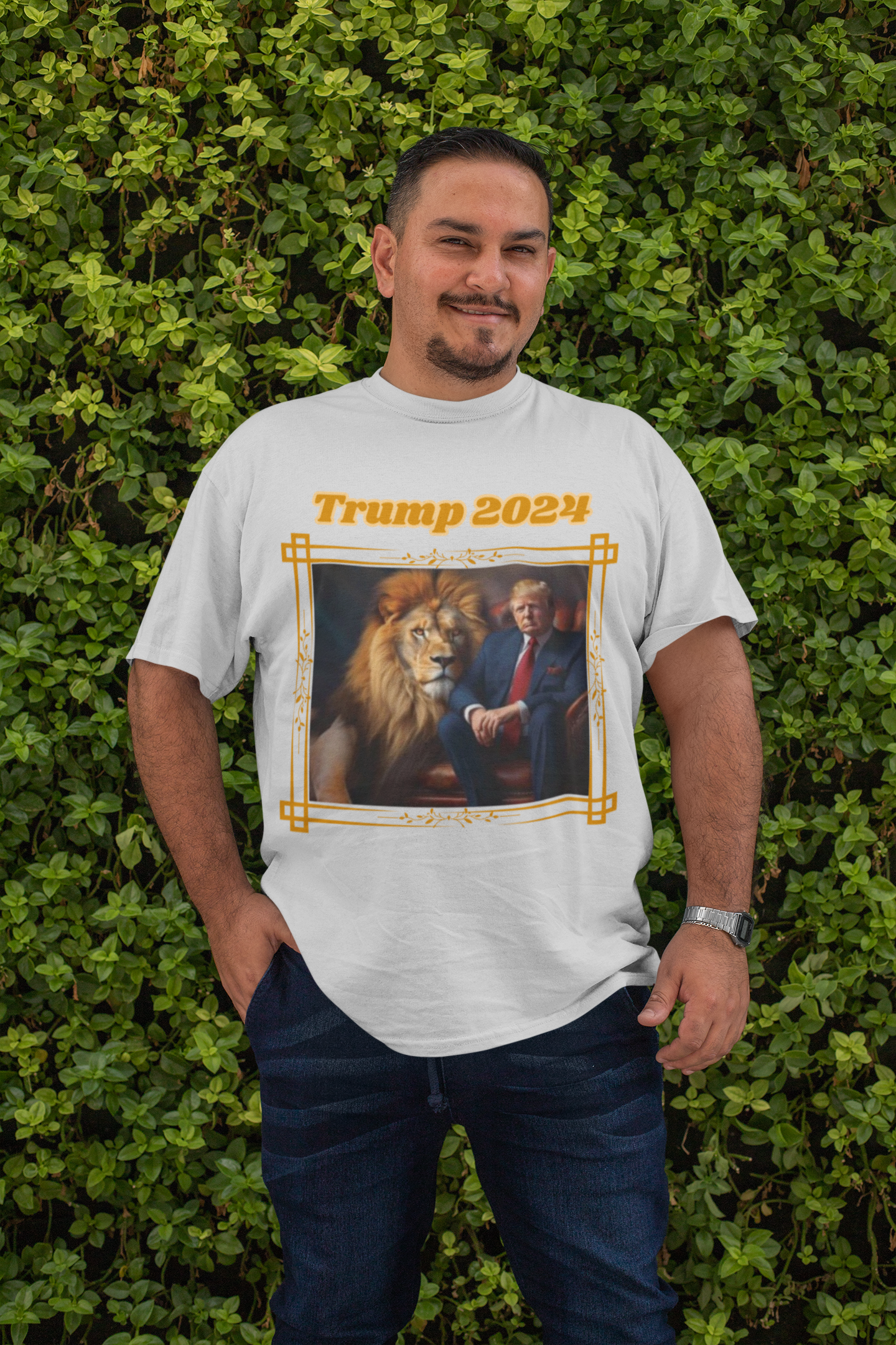 . TRUMP 2024 Plus Size Heavy Weight Patriotic T-Shirt (S-5XL): Men's Hanes Beefy-T® - FREE SHIPPING