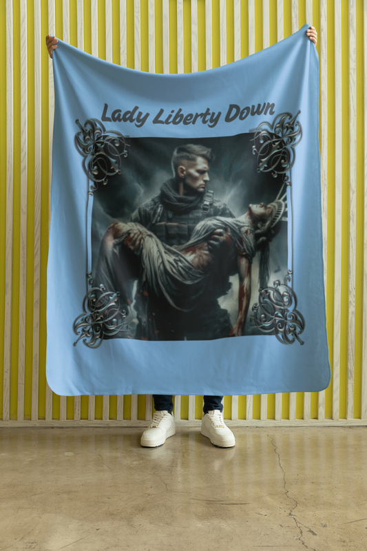 LADY LIBERTY DOWN Light Weight Velveteen Plush Blanket (3 sizes available) - FREE SHIPPING
