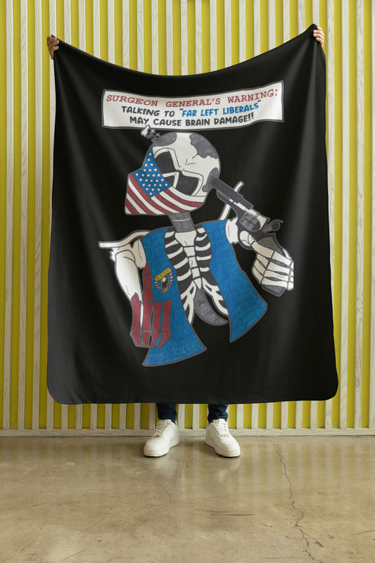 LIBERAL BRAIN DAMAGE Light Weight Velveteen Plush Blanket (3 sizes available) - FREE SHIPPING