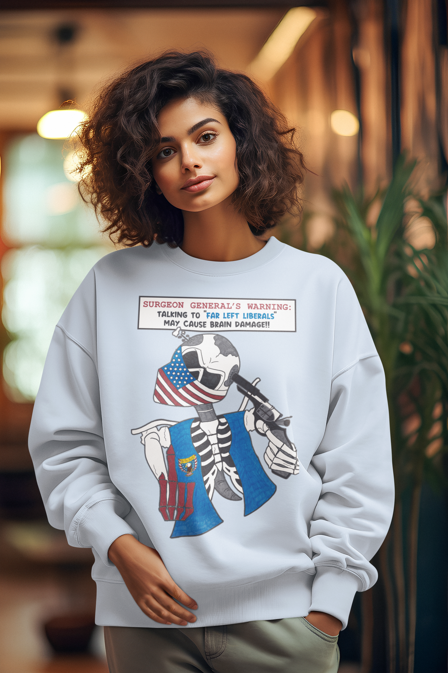 LIBERAL BRAIN DAMAGE Heavy Weight Biker Sweatshirt (S-5XL): Women's Gildan 18000 - FREE SHIPPING