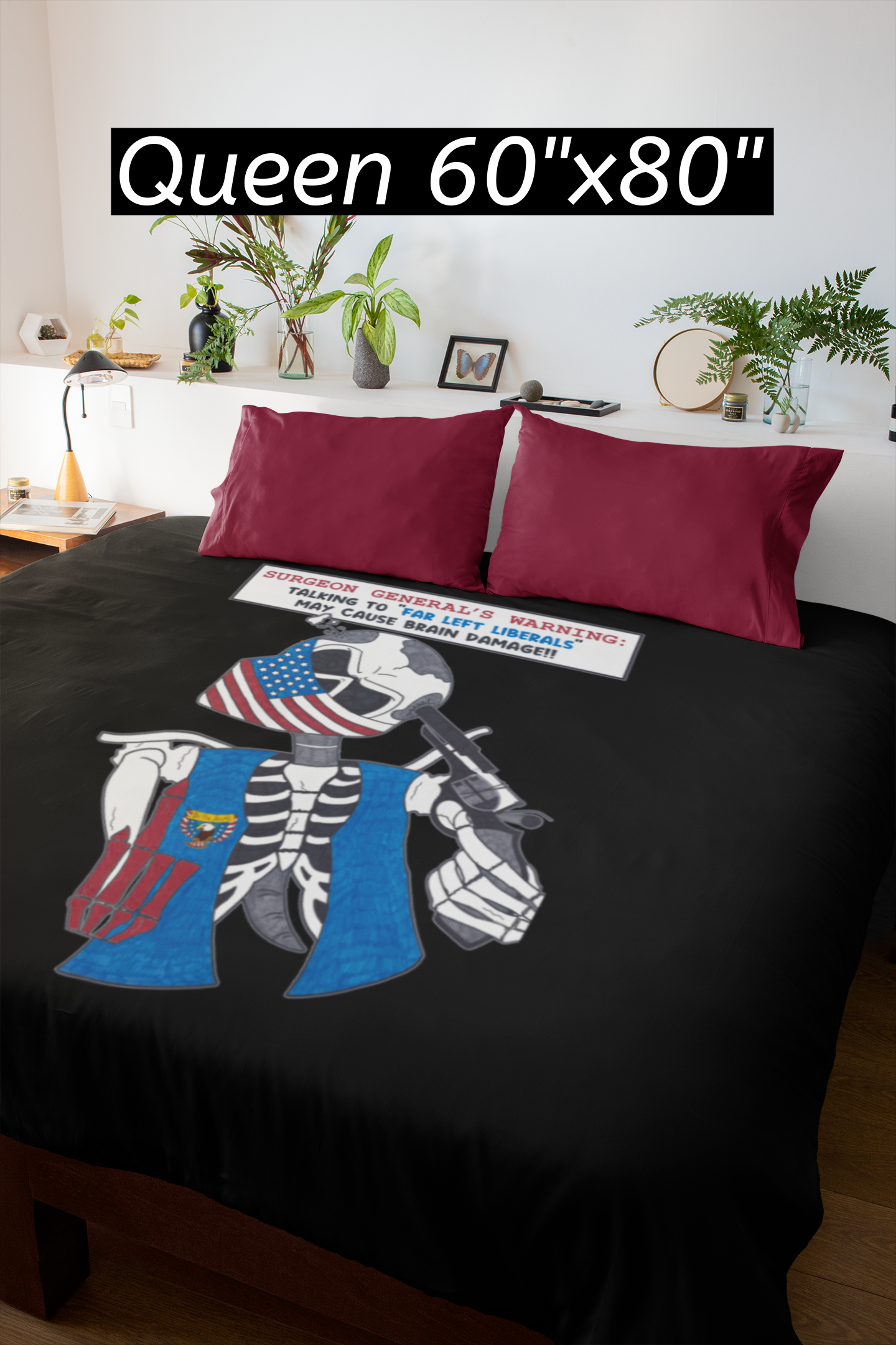 LIBERAL BRAIN DAMAGE Light Weight Velveteen Plush Blanket (3 sizes available) - FREE SHIPPING