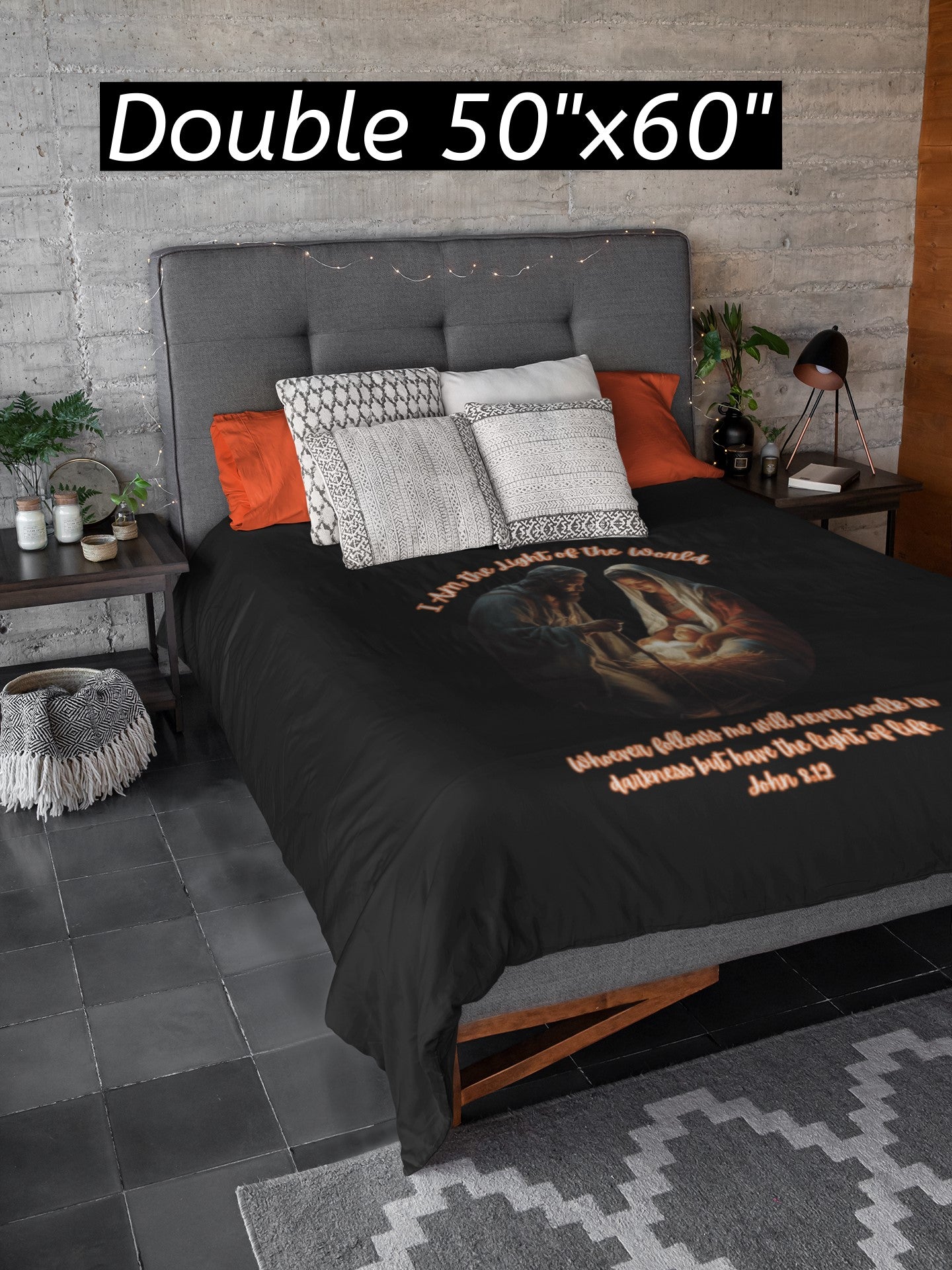 LIGHT OF THE WORLD Light Weight Christmas Velveteen Plush Blanket (3 sizes available) - FREE SHIPPING