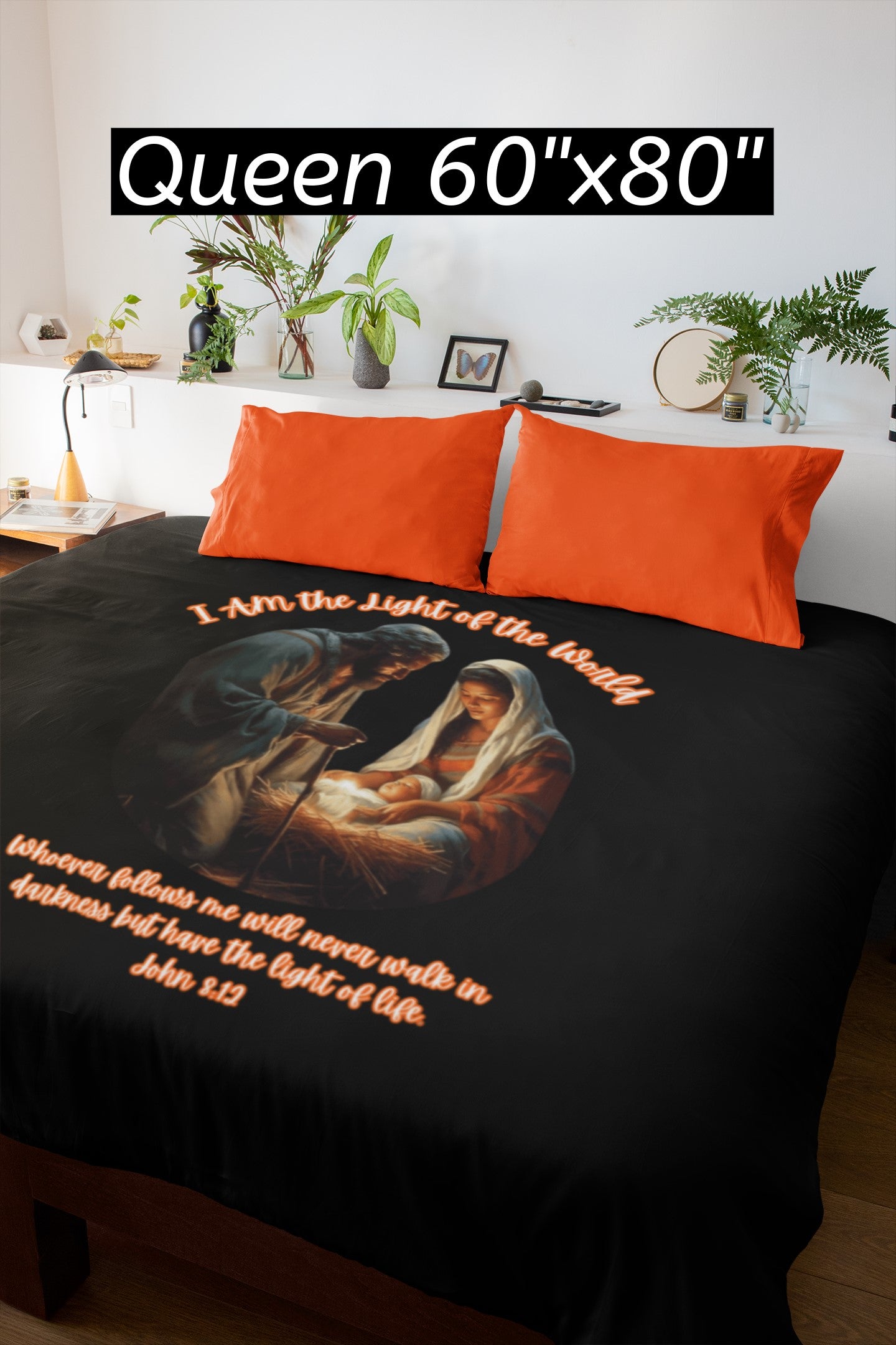 LIGHT OF THE WORLD Light Weight Christmas Velveteen Plush Blanket (3 sizes available) - FREE SHIPPING